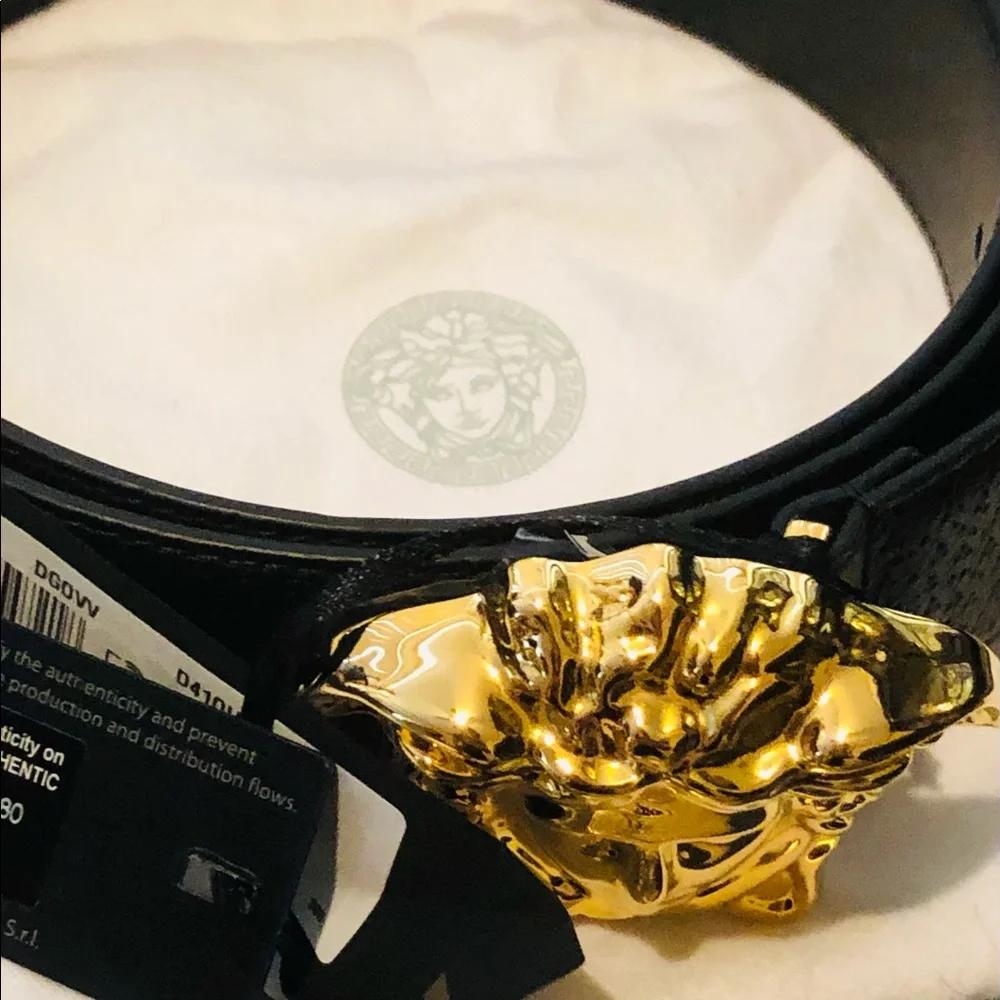 Versace Palazzo Calf Leather Belt-  NWT 💎🔥100cm